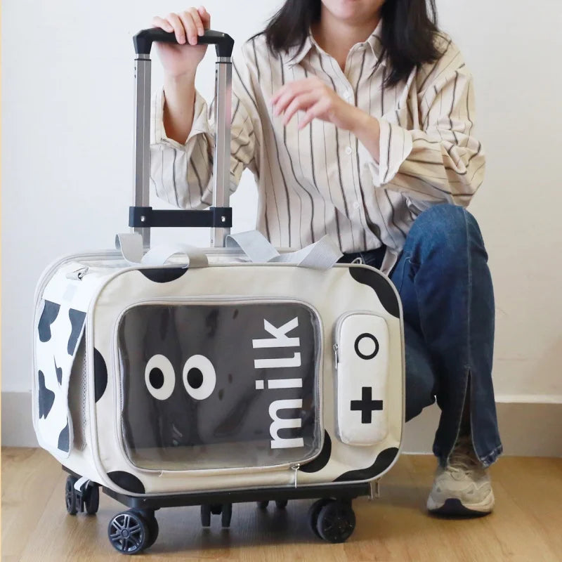 Portable Outdoor Space Cabin Crossbody Cat Trolley Bag