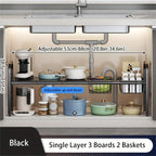 Expandable Under Sink Cabinet Shelf and Multipurpose Storage Organizer Rack