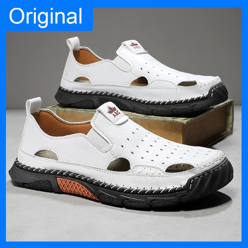 Men's Comfortable Slip-on Casual Leather Walking Sandals