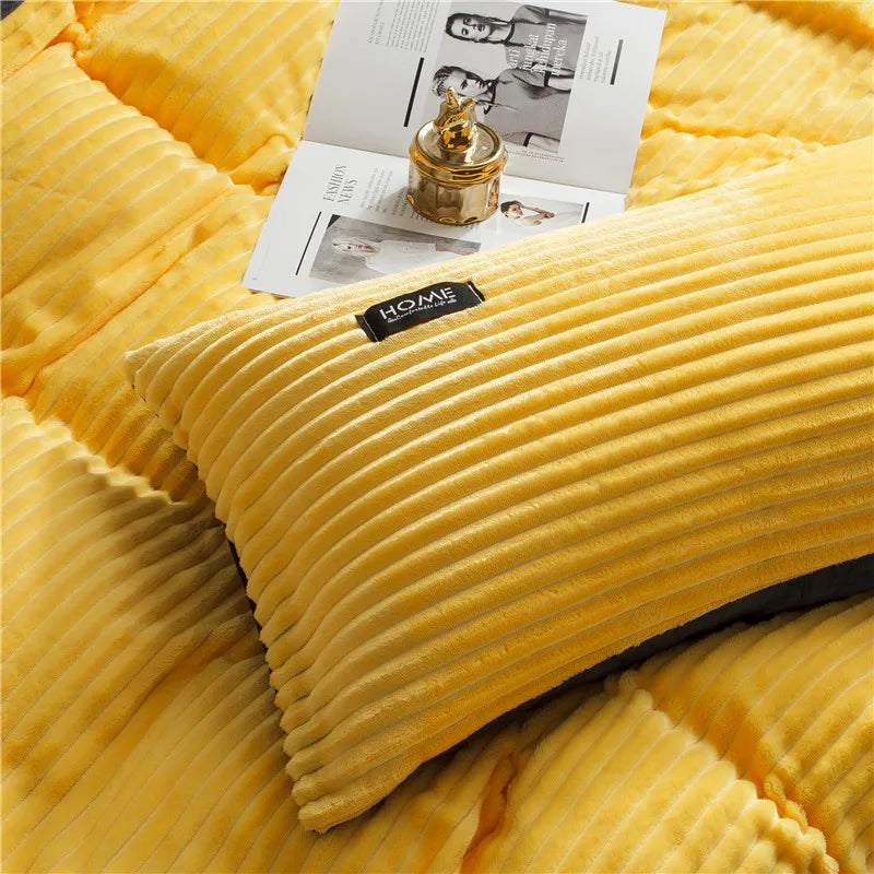 Velvet Duvet Cover and Winter Warm Quilt Bedding