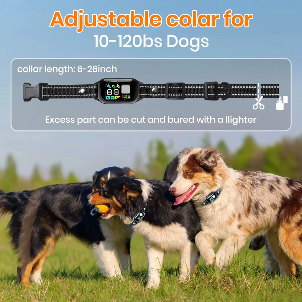 AI Electric Dog Training Collar 3300ft Range IPX7 Waterproof 10-120lbs
