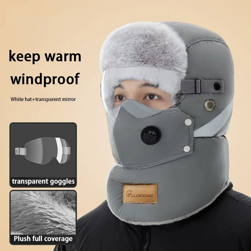 Unisex Windproof Thickened Plush Riding Face Mask Hood
