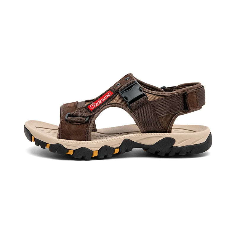 Men's Leather Outdoor Sandals Breathable Open Toe Beach Shoes