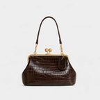 Women's Retro Kiss Lock Frame Shoulder Clutch Bag