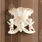 European Resin Angel Wall Vase and Planter Mural Ornament