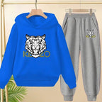 Kids' Tiger Print Hoodie Sweatshirt Pants Set