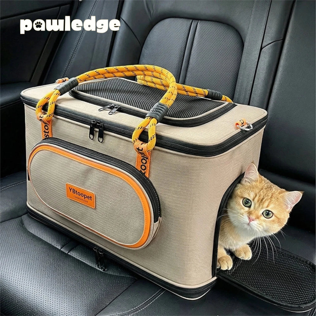 Water-Resistant Foldable Outdoor Pet Carrier Bag Breathable Tote for Cats and Small Dogs