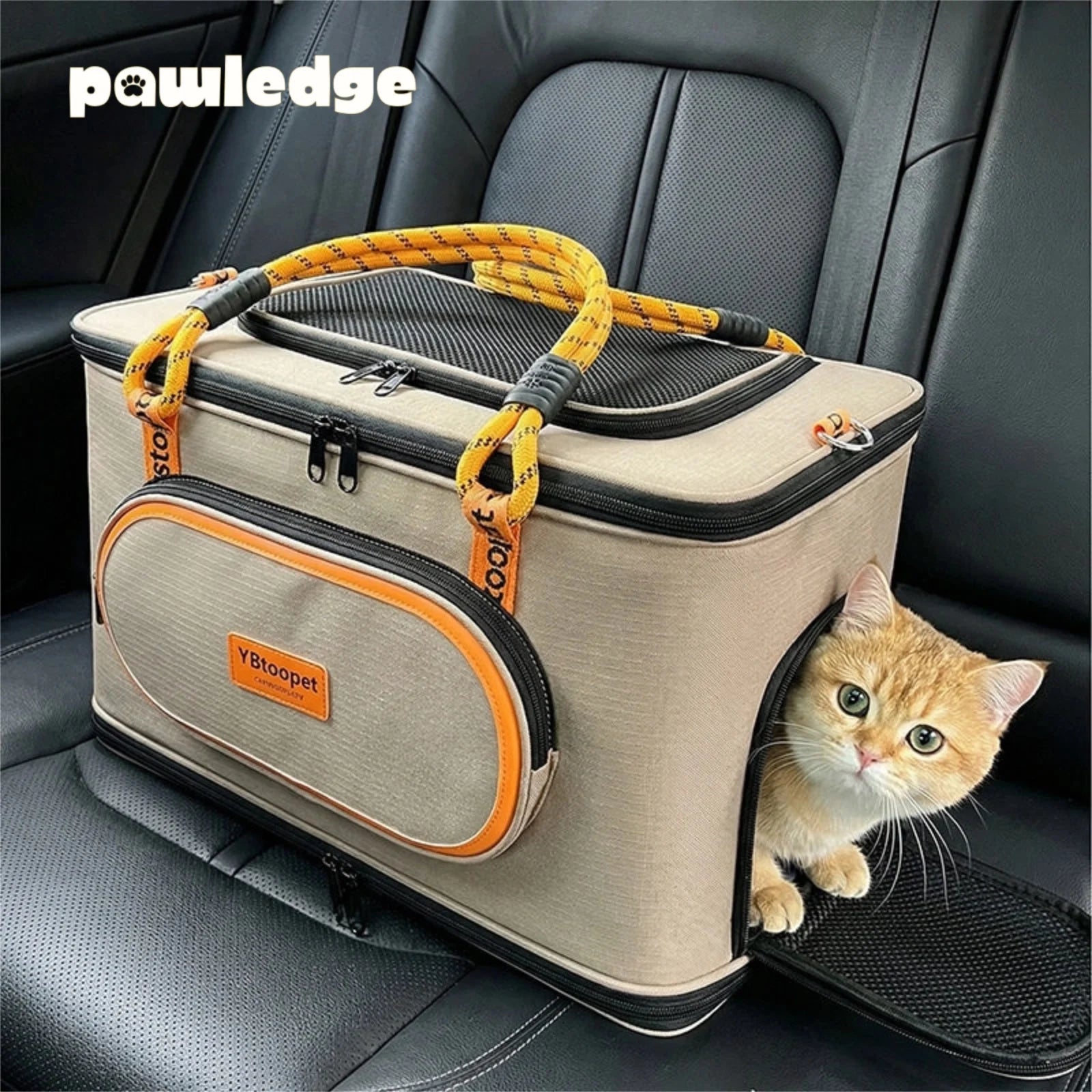 Water-Resistant Foldable Outdoor Pet Carrier Bag Breathable Tote for Cats and Small Dogs