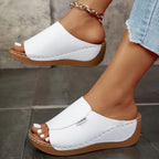 Women's Platform Wedge Slide Sandals Open Toe Summer Beach Shoes