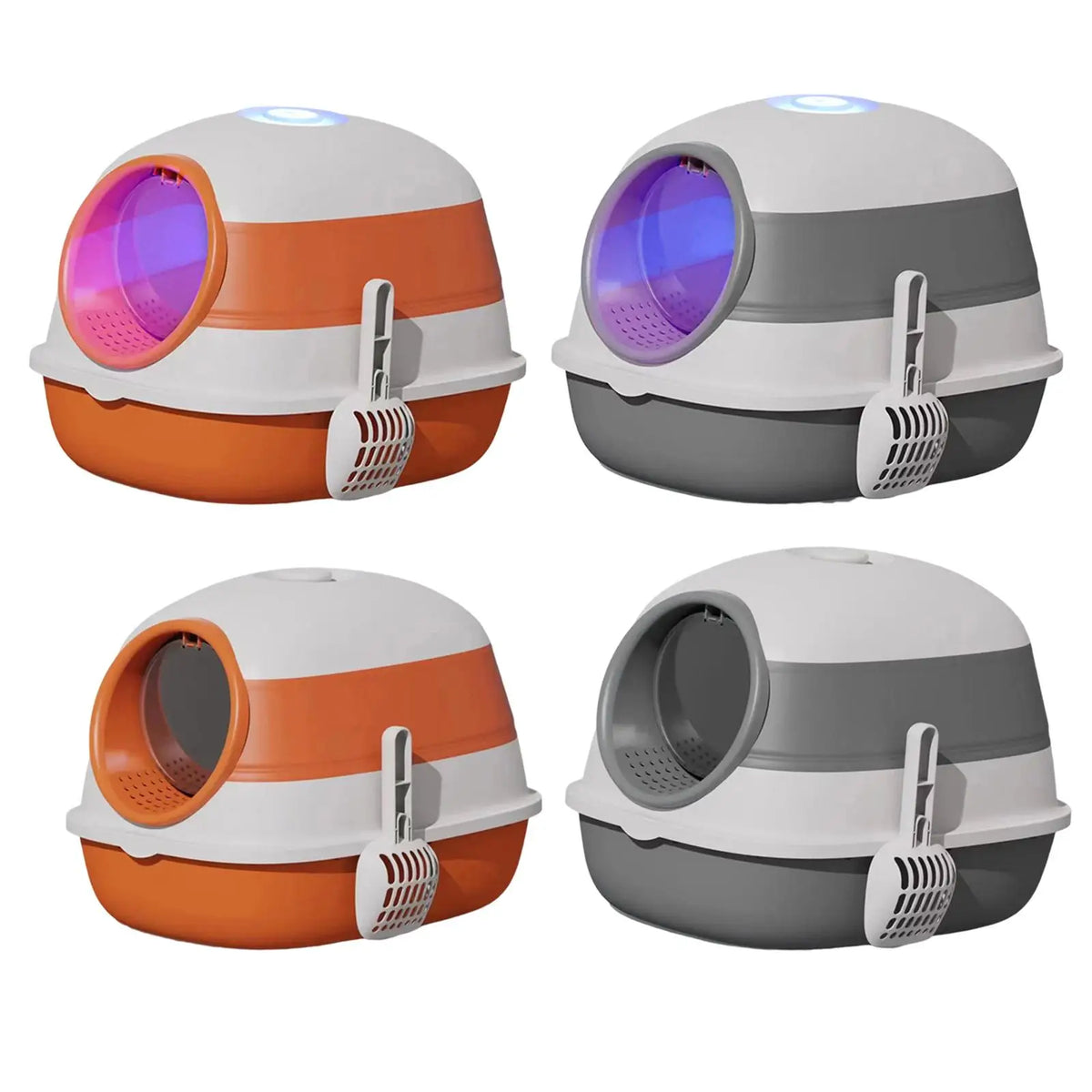 Enclosed Folding Cat Litter Box and Portable Toilet Pan