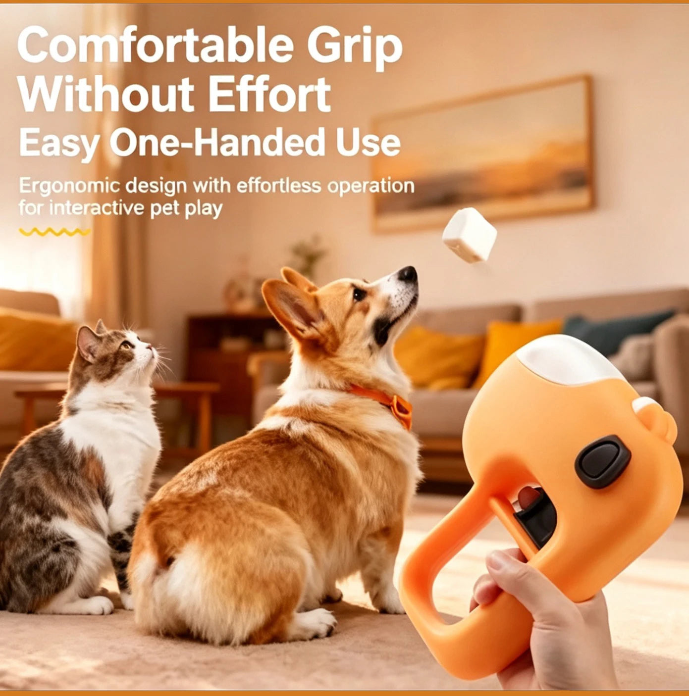 Interactive Dog Treat Launcher Lightweight Portable Snack Dispenser Puzzle Toy
