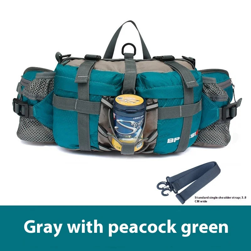 Waterproof Hiking Waist Bag with Reflective Strip and 1.3-Gallon Capacity