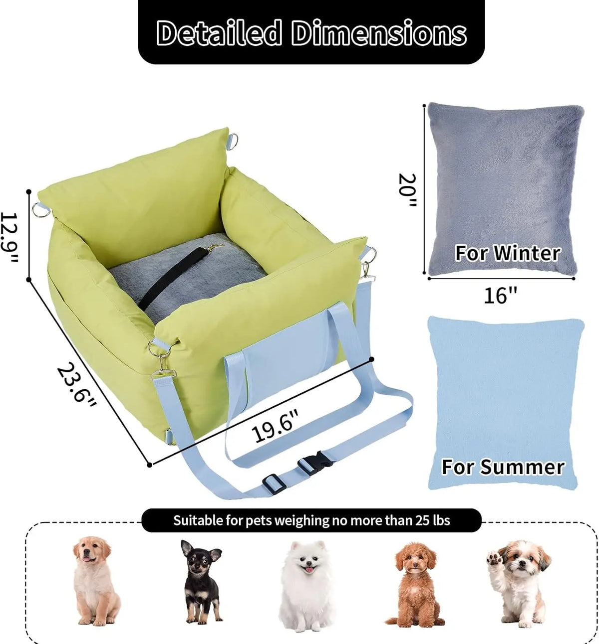 Waterproof Thickened Pet Travel Car Seat Bed