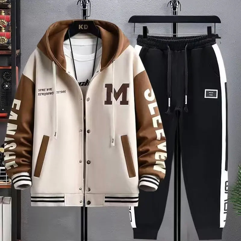 Men's Casual Hooded Sweatshirt and Jogger Pants Tracksuit Set