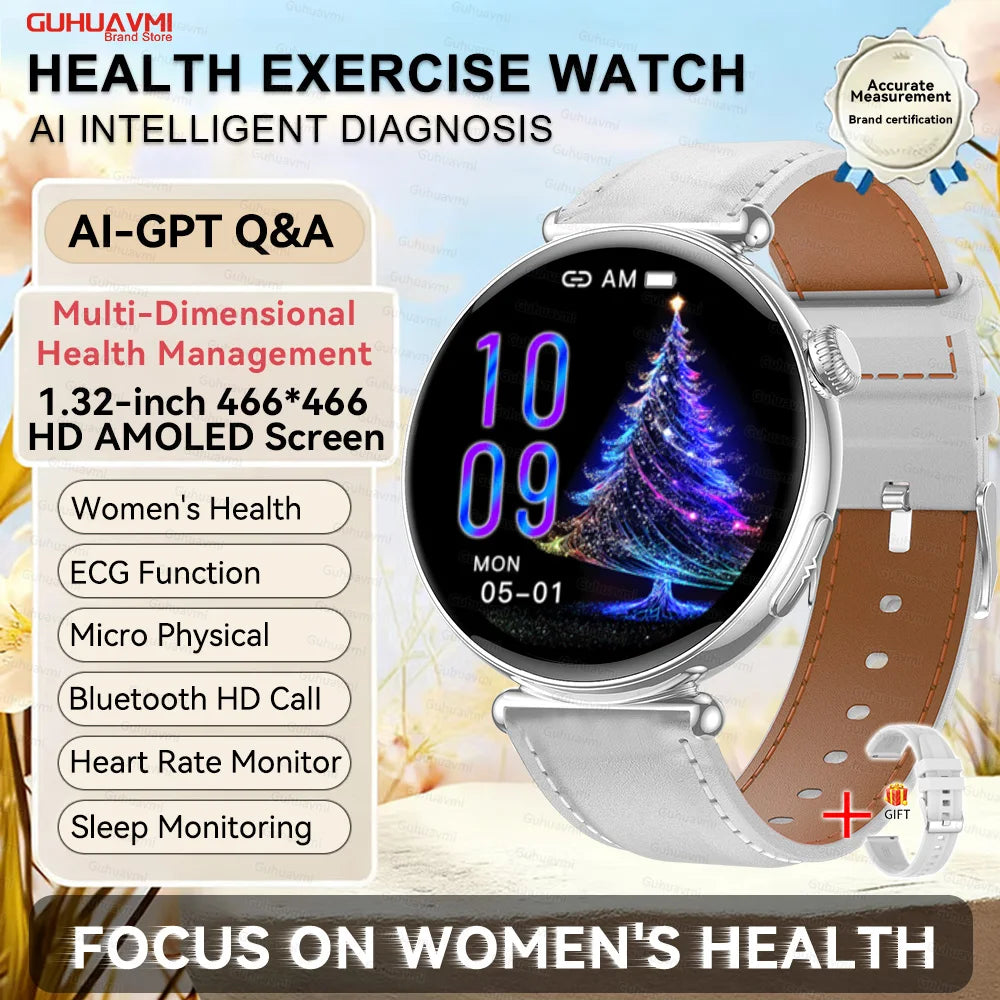 Women's 1.32 Inch AMOLED Screen Luxury Diamond Smartwatch