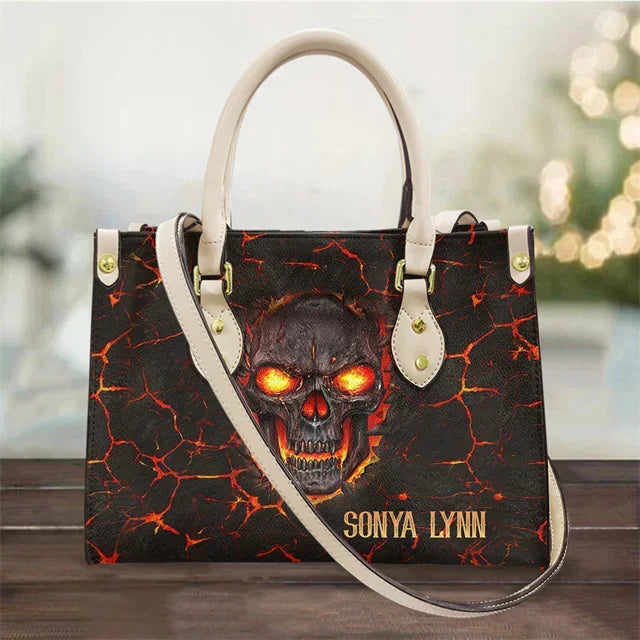 Women's Skull Pattern Faux Leather Shoulder Tote Bag