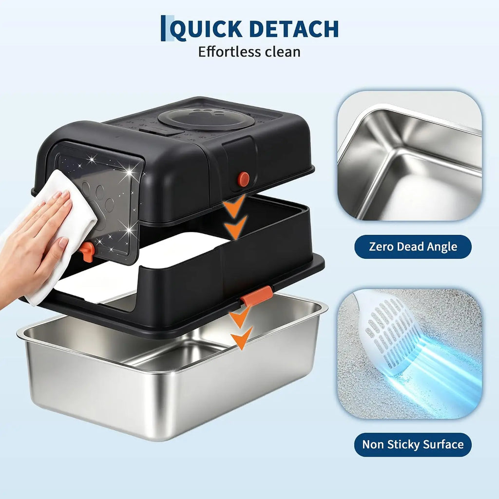 Non Stick Stainless Steel Cat Litter Box