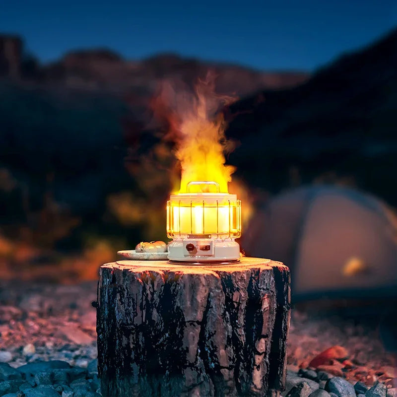 Vintage 3-in-1 Rechargeable Camping Lantern with 9600mAh Power Bank