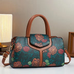 Women's Large Capacity PU Leather Boston Shoulder Crossbody Bag