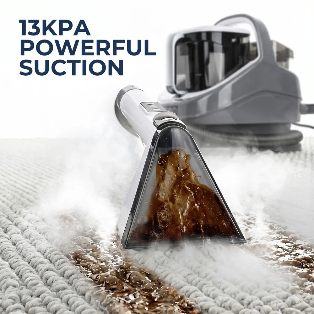 Portable Carpet and Upholstery Steam Cleaner with High-Temperature Suction 1300W