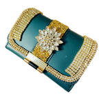 Rhinestone Embellished Women's Two-Layer Folding Wallet with Coin Purse