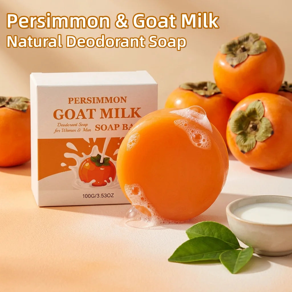 Unisex Persimmon Goat Milk Deodorizing Soap Bar 3.5 oz