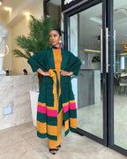 Women's Pleated Colorblock Two Piece Dress Set