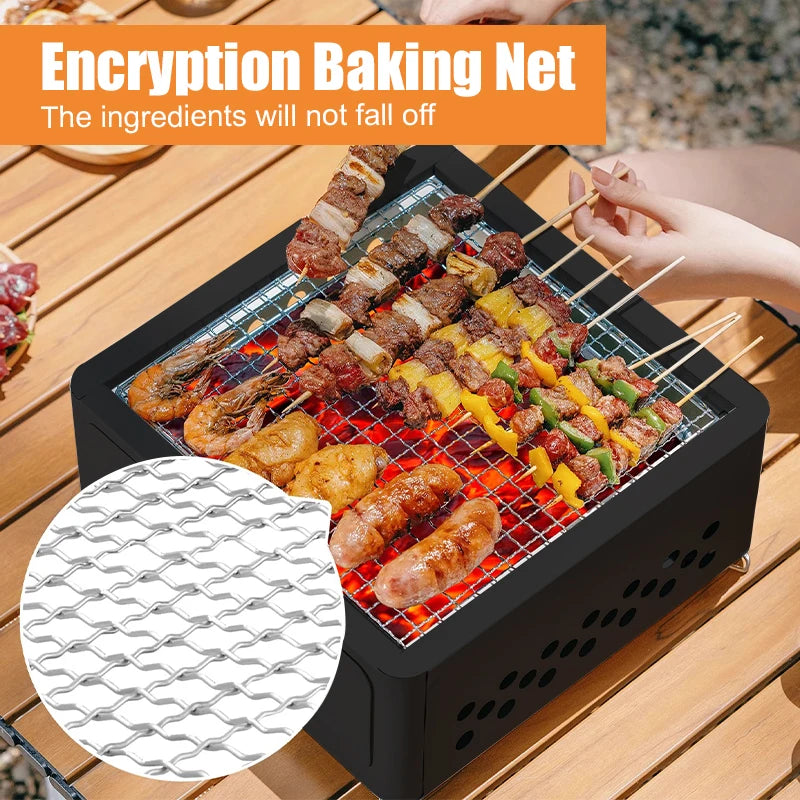 Portable Charcoal Barbecue Grill and Outdoor Camping Stove