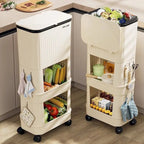 Multifunctional Kitchen Trash Can and Recycling Bin with Wheels