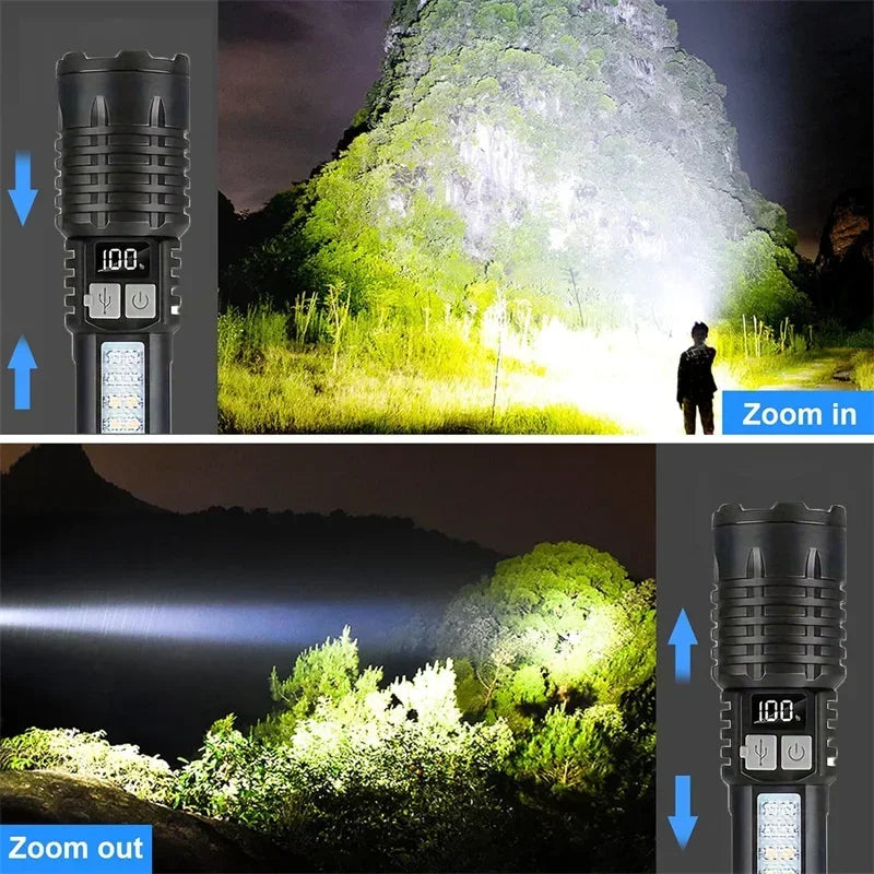 Rechargeable LED Flashlight with COB Side Light