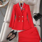 Women's Double Breasted Blazer Pants Suit