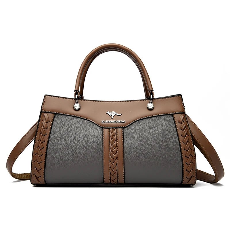 Women's Multi Layered Soft Leather Shoulder Crossbody Bag