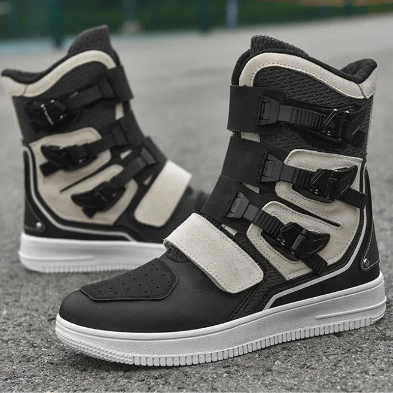 Men's Anti-Slip Wear-Resistant Motorcycle Riding Ankle Boots JC-M089