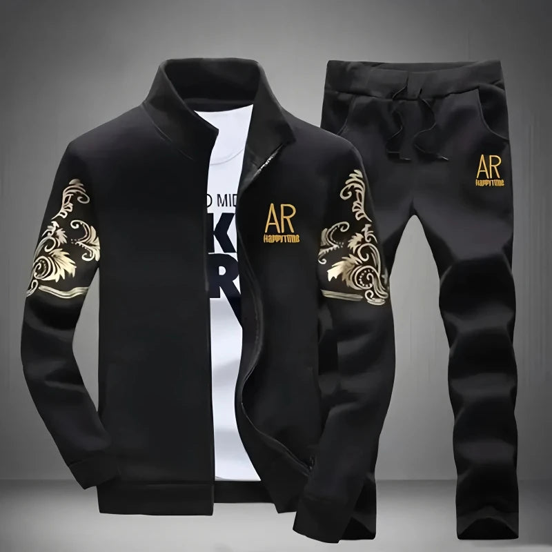 Men's Casual Sweatshirt and Sweatpants Two Piece Tracksuit Set