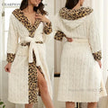 Women's Hooded Flannel Robe with Belt