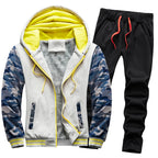 Men's Casual Thicken Thermal Hoodie and Pants Tracksuit Set