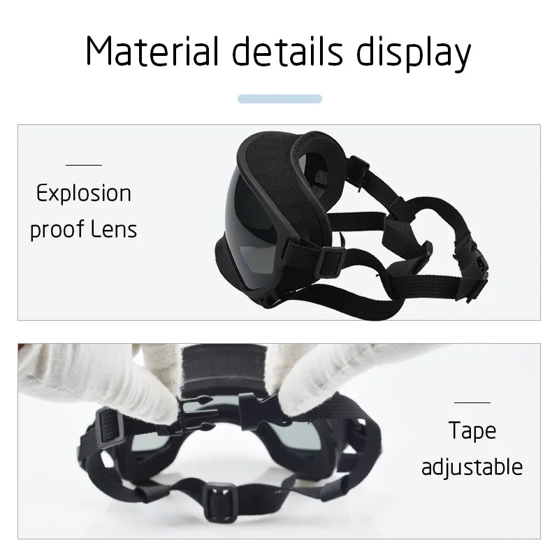 Dog Fashion Sports Sunglasses with Adjustable Strap Anti-Fog Pet Goggles