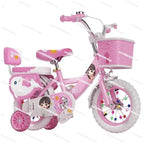 Kids' Foldable Bicycle with Basket and Safety Guardrail