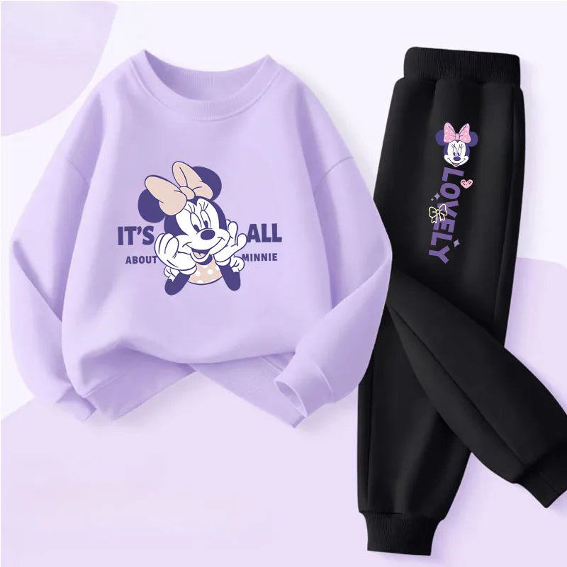 Girls' O-Neck Sweatshirt Pants Two-Piece Set FA001668