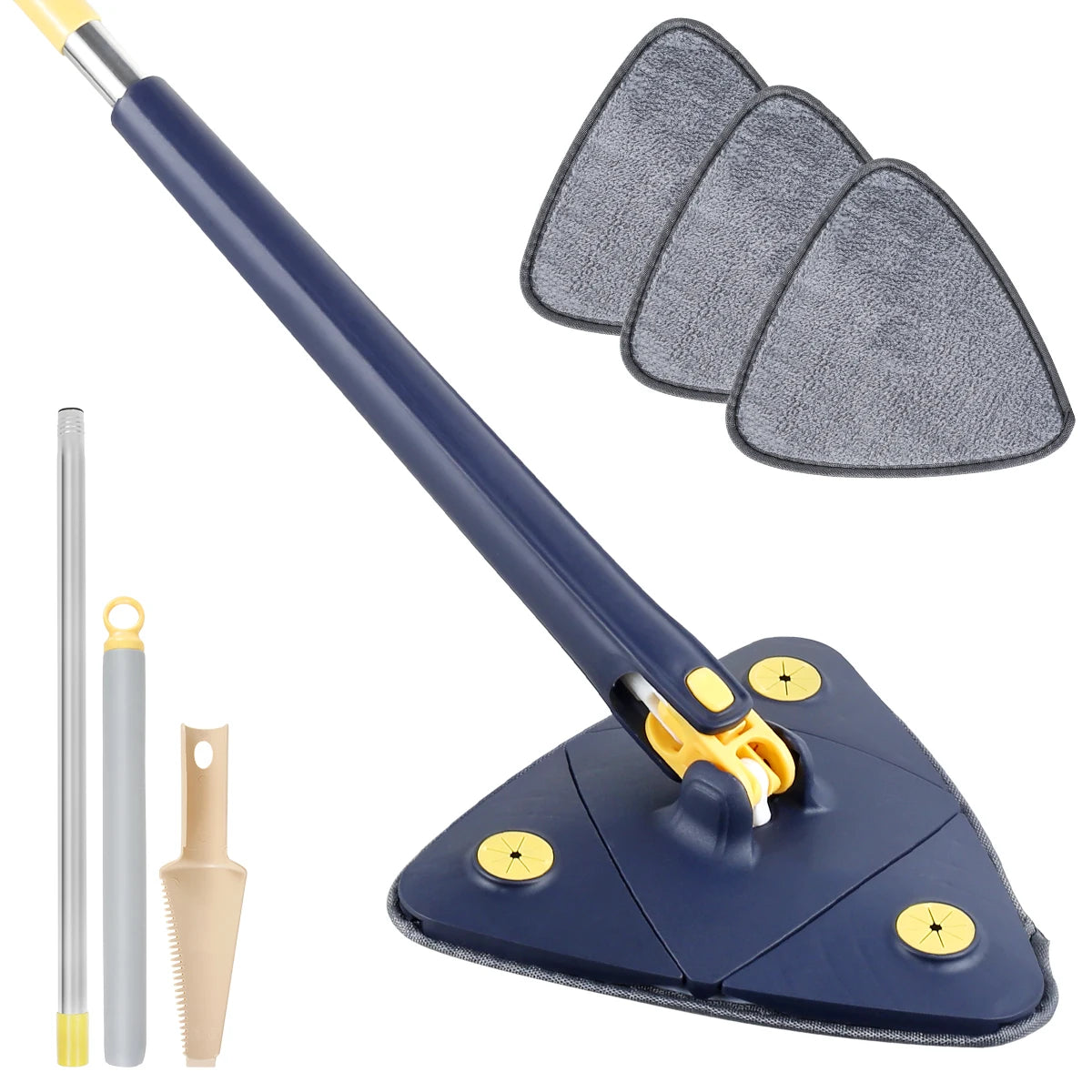 Telescopic Triangle Cleaning Mop with 360 Degree Rotatable Head