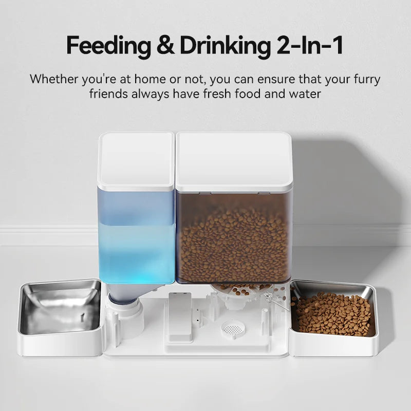 Automatic WiFi Pet Feeder and Water Fountain 2-in-1 Smart App Control