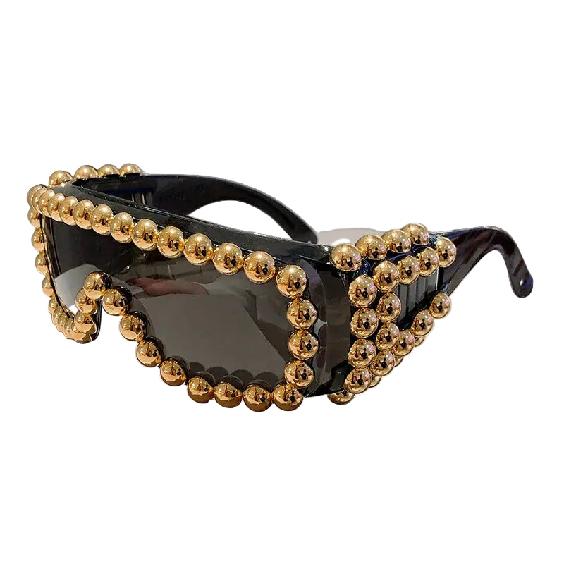 Oversized Square Pearl Sunglasses UV400 Women's Fashion Eyewear