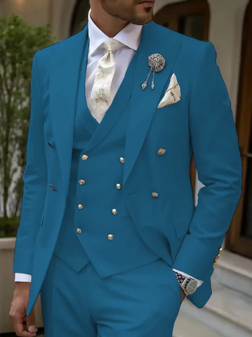 Men's Solid Color Lapel Short Sleeve Zipper Trouser Suit