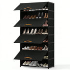 Tier Shoe Storage Cabinet with Dustproof Flip Doors