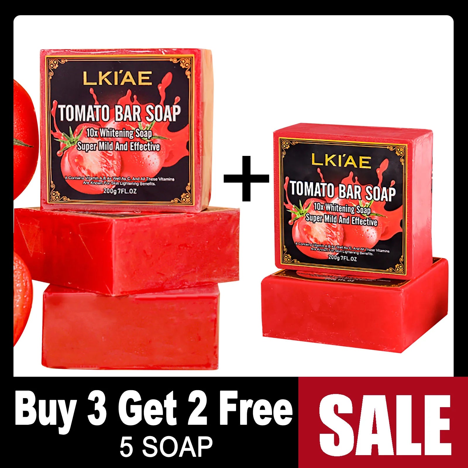 AILKE Tomato Whitening Soap 7 oz for Face and Body