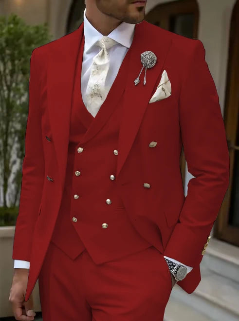 Men's Solid Color Lapel Short Sleeve Zipper Trouser Suit