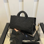 Women's Crocodile Pattern PU Leather Shoulder Bag