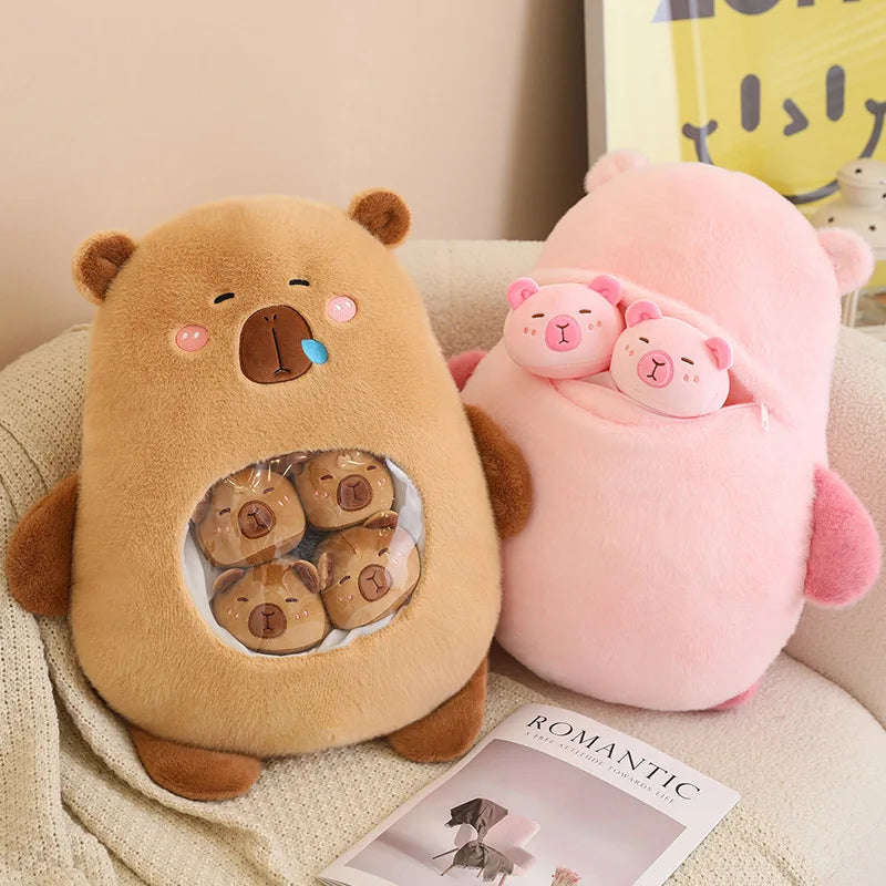 Capybara Plush Pillow with Six Balls Design for Kids