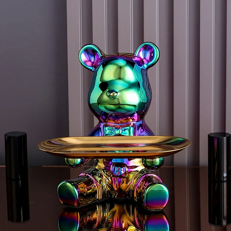 Plating Bear Ceramic Storage Box and Tabletop Ornament