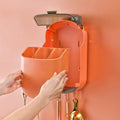 Wall-Mounted Drain Cutlery Organizer and Dustproof Spoon Holder